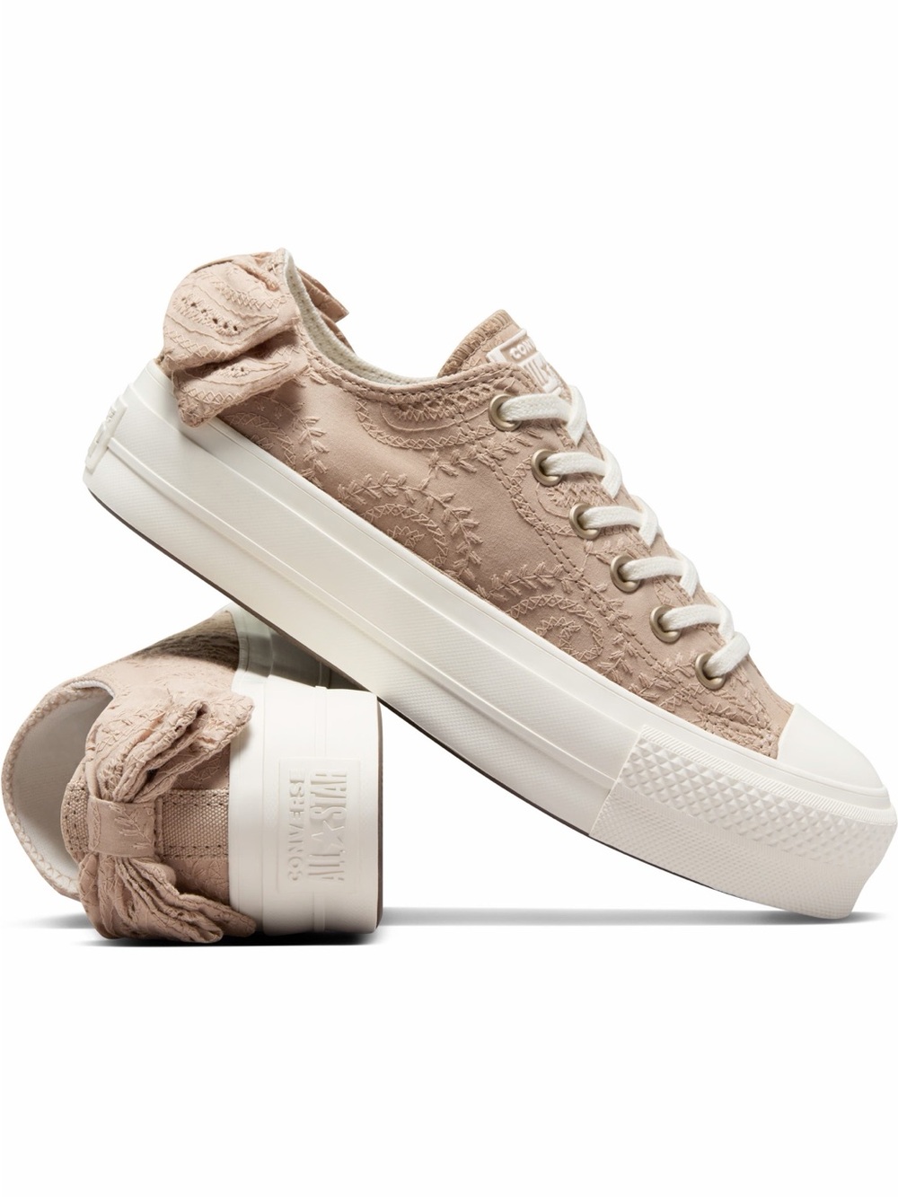 NWT! Converse Women's Chuck Taylor All Star Lift Low Bow in Nutty Granola Sz 8.5